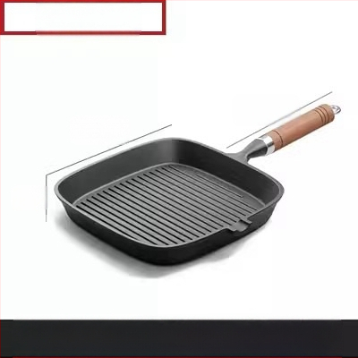 Ketaus kepsnių keptuvė – be dangos, kepimui kepsniams, suderinama su dujinėmis ir indukcinėmis viryklėmis, modelis 24