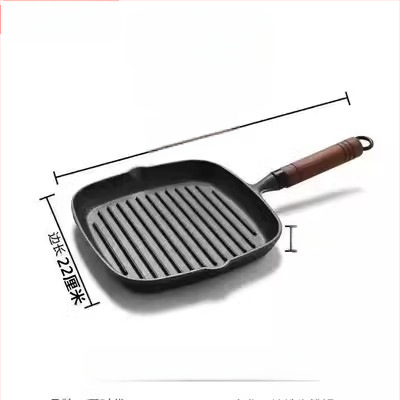 Ketaus kepsnių keptuvė – be dangos, kepimui kepsniams, suderinama su dujinėmis ir indukcinėmis viryklėmis, modelis 24