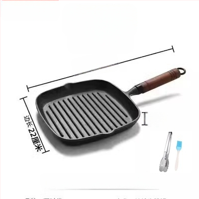 Ketaus kepsnių keptuvė – be dangos, kepimui kepsniams, suderinama su dujinėmis ir indukcinėmis viryklėmis, modelis 24