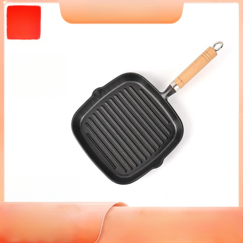 Ketaus kepsnių keptuvė – be dangos, kepimui kepsniams, suderinama su dujinėmis ir indukcinėmis viryklėmis, modelis 24