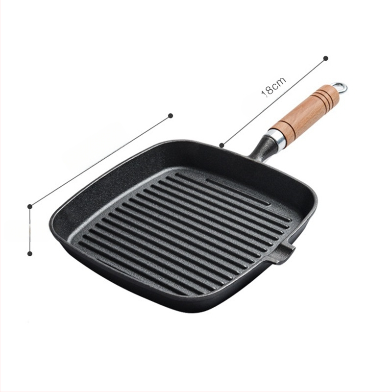 Ketaus kepsnių keptuvė – be dangos, kepimui kepsniams, suderinama su dujinėmis ir indukcinėmis viryklėmis, modelis 24