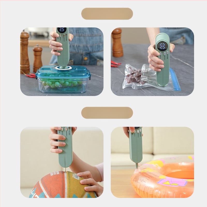 Mini belaidis vakuuminis uždarytuvas, įkraunamas, ABS korpusas, talpa 500–1000 ml, modelis 818, virtuvės prietaisai