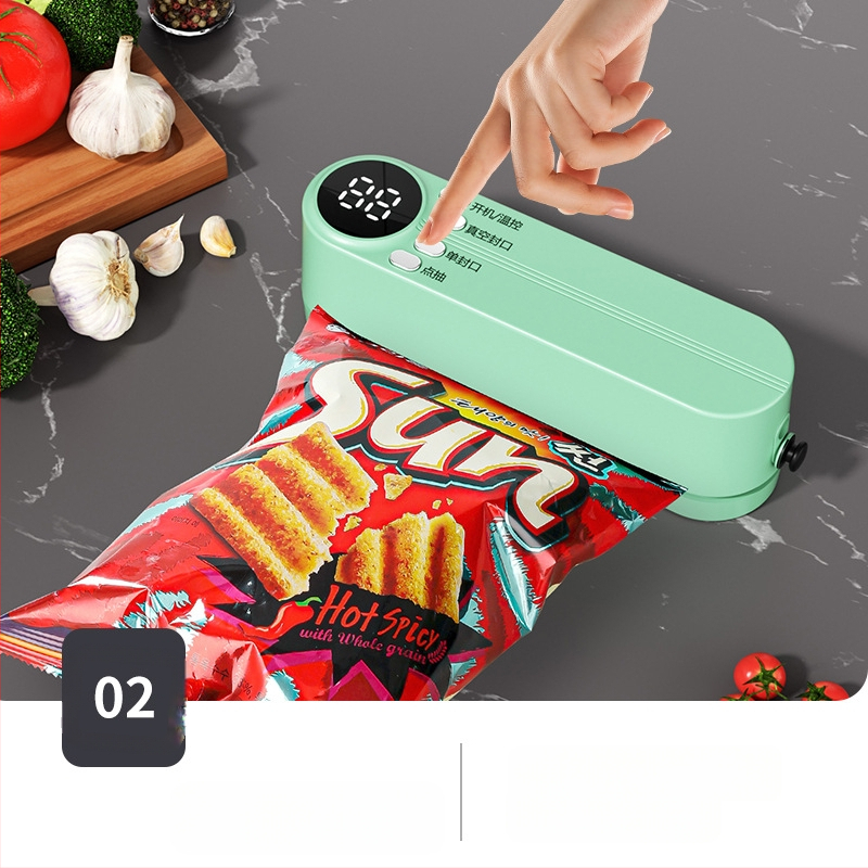 Mini belaidis vakuuminis uždarytuvas, įkraunamas, ABS korpusas, talpa 500–1000 ml, modelis 818, virtuvės prietaisai