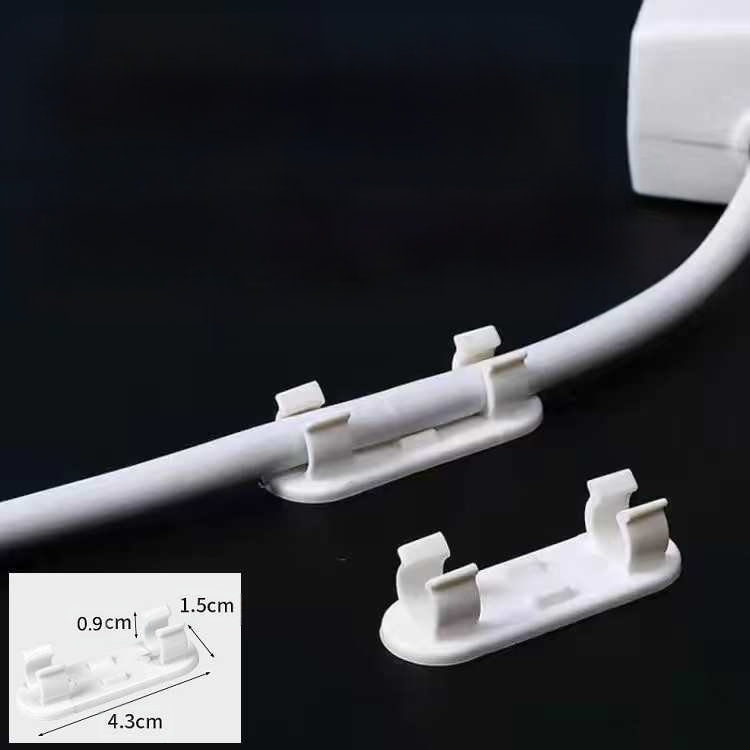 Kábelrendező klip, fúrás nélkül, öntapadós, falra szerelhető (Anyag: műanyag; Stílus: egyéb; Importált: Nem; Kategória: Egyéb rendező és porvédelmi felszerelés)