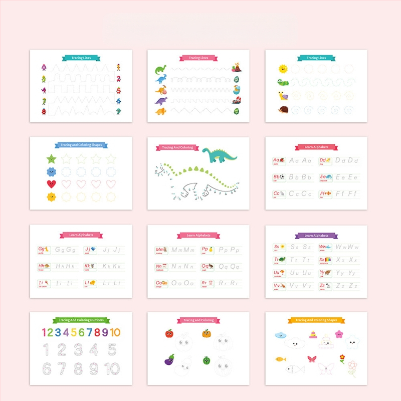 Montessori užsiėmimų knyga vaikams — popierinė medžiaga; pritaikoma pagal brėžinius; 4–6 metų amžius; iliustruota ankstyvojo ugdymo knyga