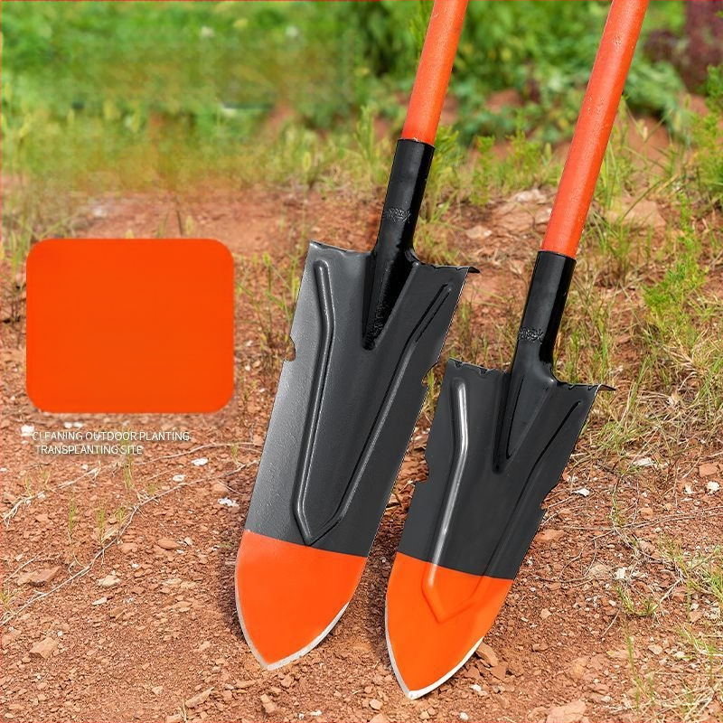 Žemės ūkio kastuvas sodui ir lauke — mangano plienas, kasti medžių šaknis, dirvą ir tranšėjas