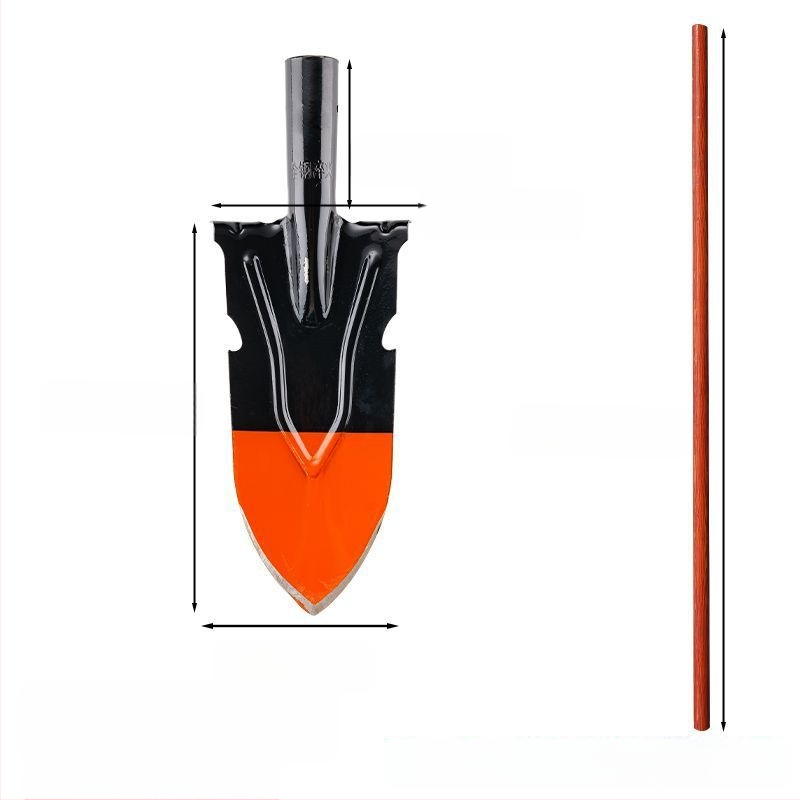 Žemės ūkio kastuvas sodui ir lauke — mangano plienas, kasti medžių šaknis, dirvą ir tranšėjas