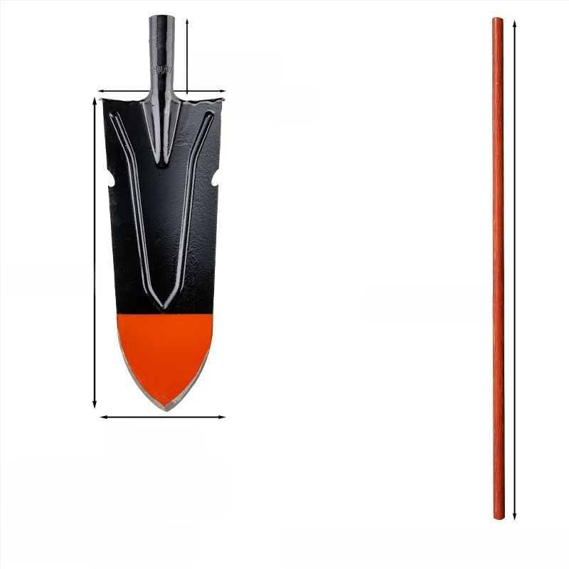 Žemės ūkio kastuvas sodui ir lauke — mangano plienas, kasti medžių šaknis, dirvą ir tranšėjas