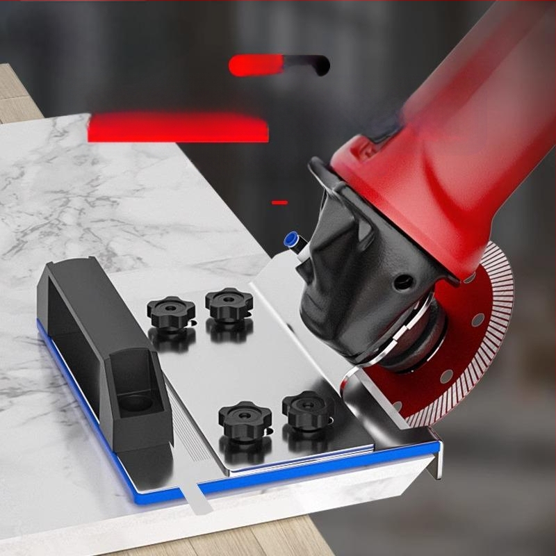 Ъглошлайф приставка за фаска, модел 100, 45° за плочки, фиксираща скоба за рязане