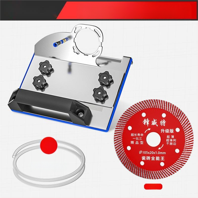 Ъглошлайф приставка за фаска, модел 100, 45° за плочки, фиксираща скоба за рязане