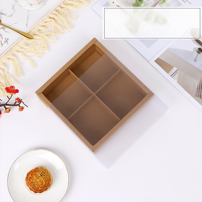 Mooncake dovanų dėžutė su kiaušinio trynio įdaru, matinė skaidri pakuotė, karštas įspaudas (Kilmė: Wenzhou; Apdorojimas ir pritaikymas: Ne; Prekės ženklas: A Kun; Personalizavimas: Ne)