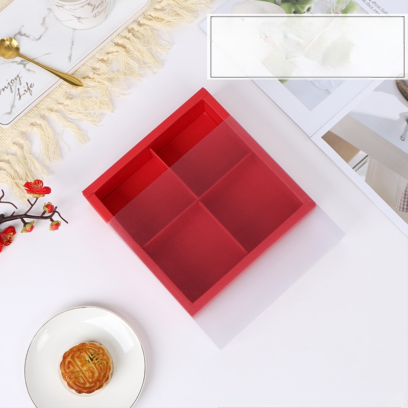 Mooncake dovanų dėžutė su kiaušinio trynio įdaru, matinė skaidri pakuotė, karštas įspaudas (Kilmė: Wenzhou; Apdorojimas ir pritaikymas: Ne; Prekės ženklas: A Kun; Personalizavimas: Ne)