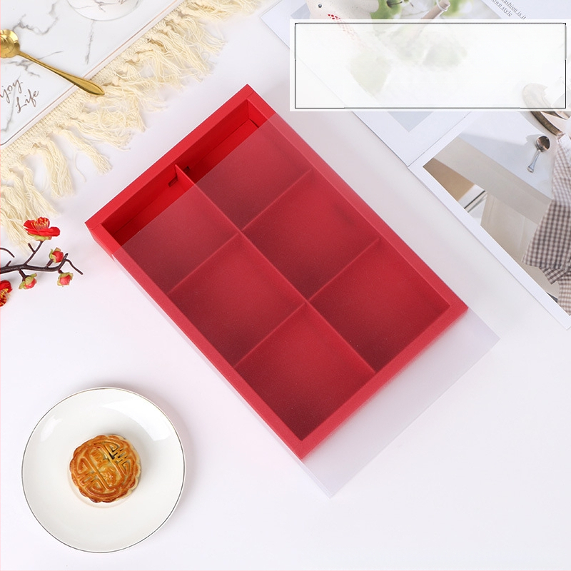 Mooncake dovanų dėžutė su kiaušinio trynio įdaru, matinė skaidri pakuotė, karštas įspaudas (Kilmė: Wenzhou; Apdorojimas ir pritaikymas: Ne; Prekės ženklas: A Kun; Personalizavimas: Ne)