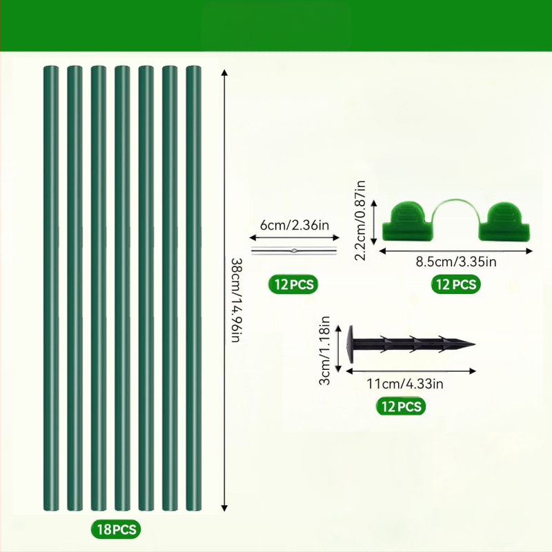 DIY арков градински покривен комплект с рамки от фибърни пръчки — защита от насекоми, птици и измръзване на растенията