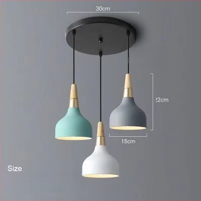 Σκανδιναβικός τρικεφαλικός κρεμαστός λαμπτήρας από σίδηρο με LED, 220V, μοντέλο AL0038