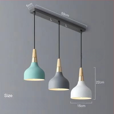 Σκανδιναβικός τρικεφαλικός κρεμαστός λαμπτήρας από σίδηρο με LED, 220V, μοντέλο AL0038