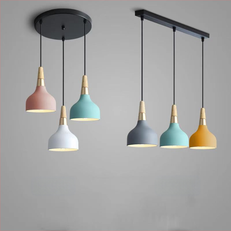 Σκανδιναβικός τρικεφαλικός κρεμαστός λαμπτήρας από σίδηρο με LED, 220V, μοντέλο AL0038