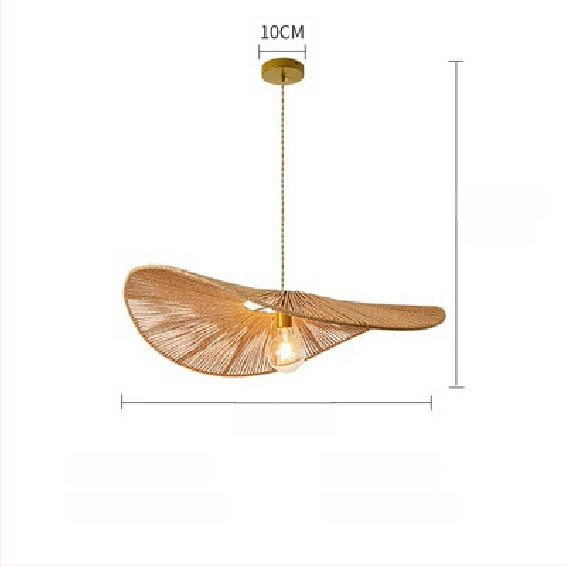 Κρεμαστό φωτιστικό σε ιαπωνικό στυλ με καλώδιο, LED φως, σώμα και σκιά από ρατάν, πολυέλαιος με μία κεφαλή