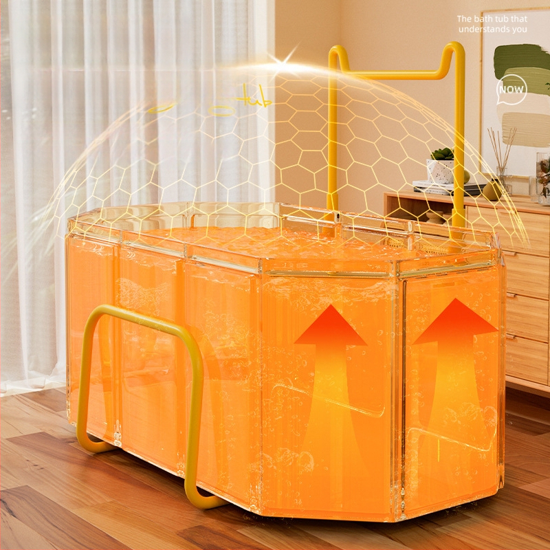 Sulankstomas vonios kibiras suaugusiems, PVC, skirtas maudynėms, su temperatūros kontrole