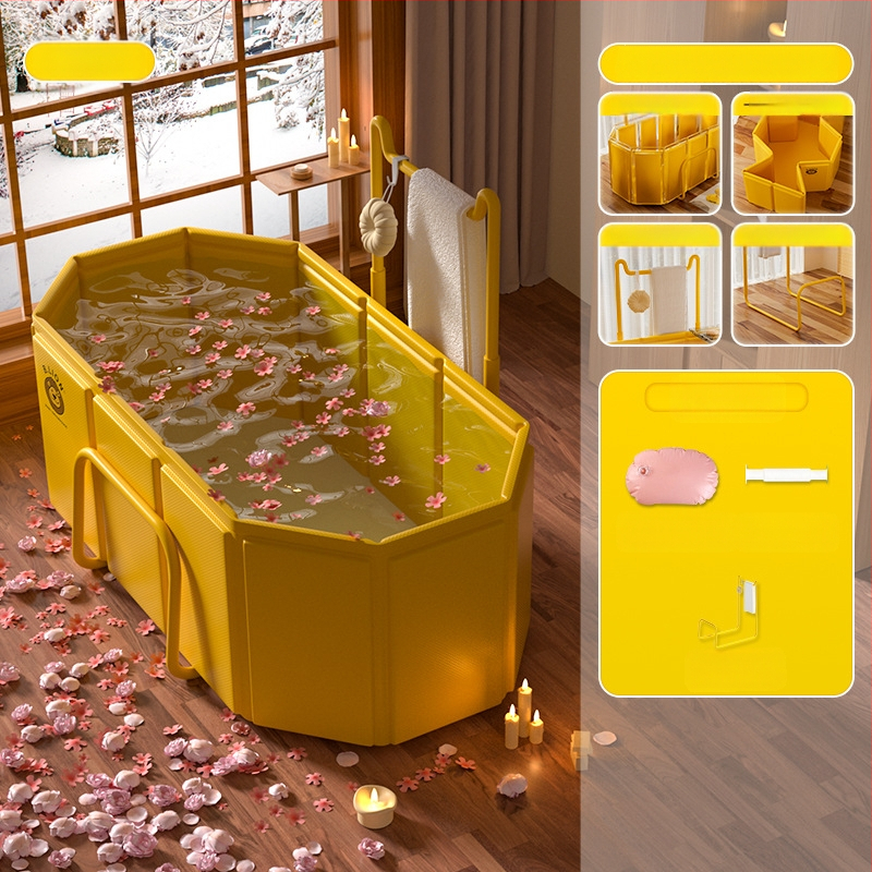 Sulankstomas vonios kibiras suaugusiems, PVC, skirtas maudynėms, su temperatūros kontrole