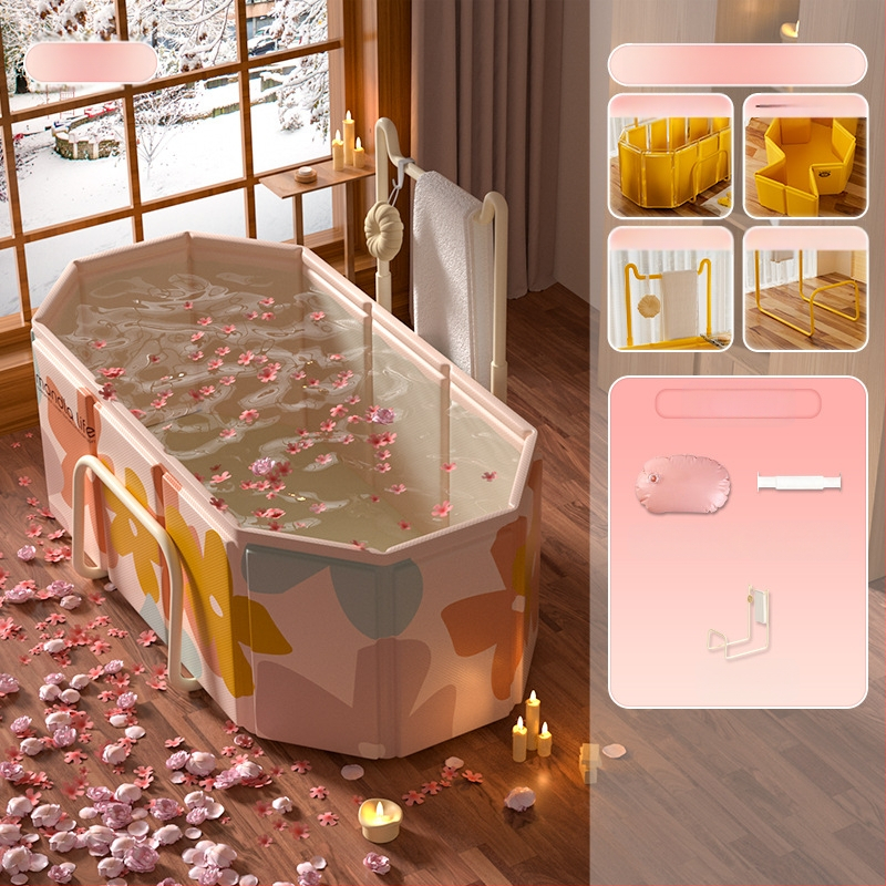 Sulankstomas vonios kibiras suaugusiems, PVC, skirtas maudynėms, su temperatūros kontrole