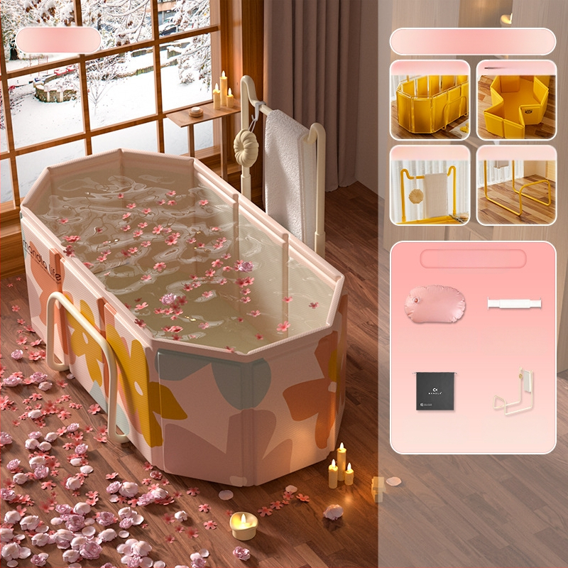 Sulankstomas vonios kibiras suaugusiems, PVC, skirtas maudynėms, su temperatūros kontrole