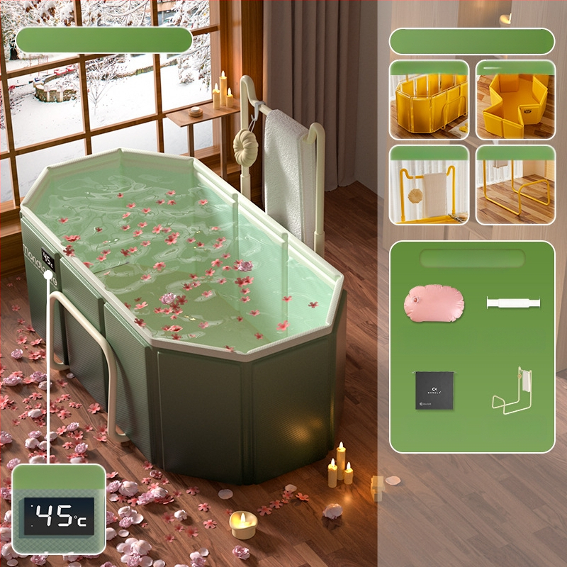 Sulankstomas vonios kibiras suaugusiems, PVC, skirtas maudynėms, su temperatūros kontrole