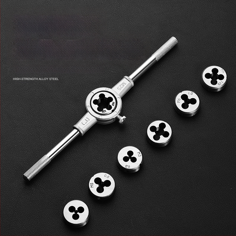 Комплект за завиване на резби (тап и ди) със свредло за резби, ръчен инструмент за завиване на резби и вътрешнорезбов гаечен ключ