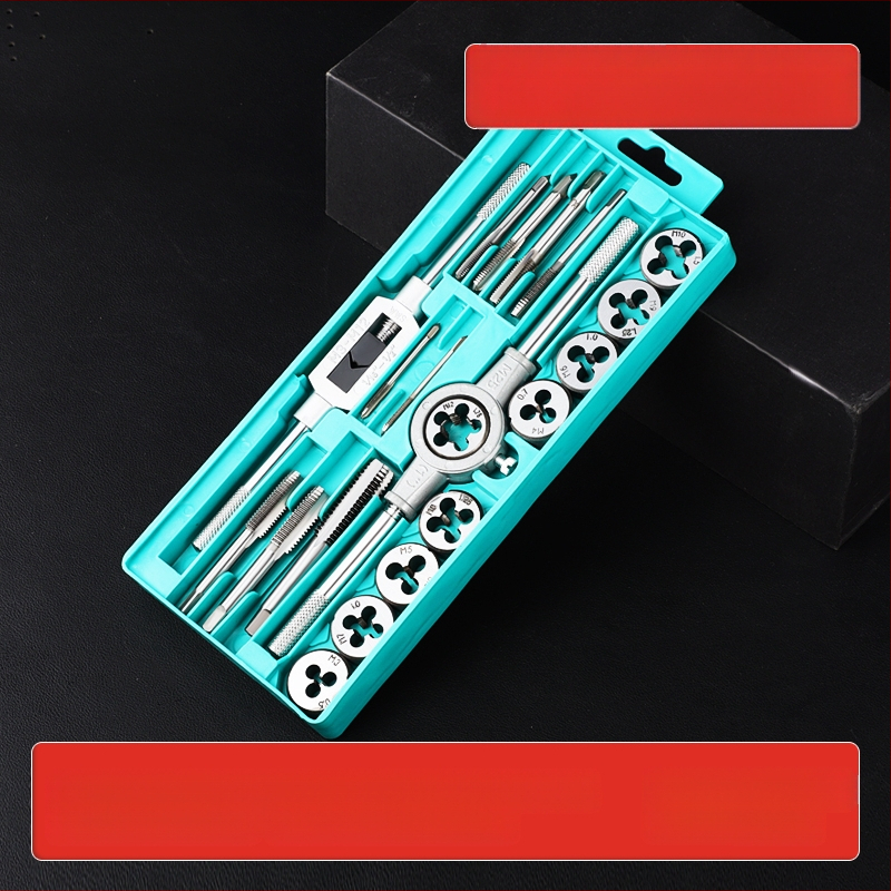 Комплект за завиване на резби (тап и ди) със свредло за резби, ръчен инструмент за завиване на резби и вътрешнорезбов гаечен ключ