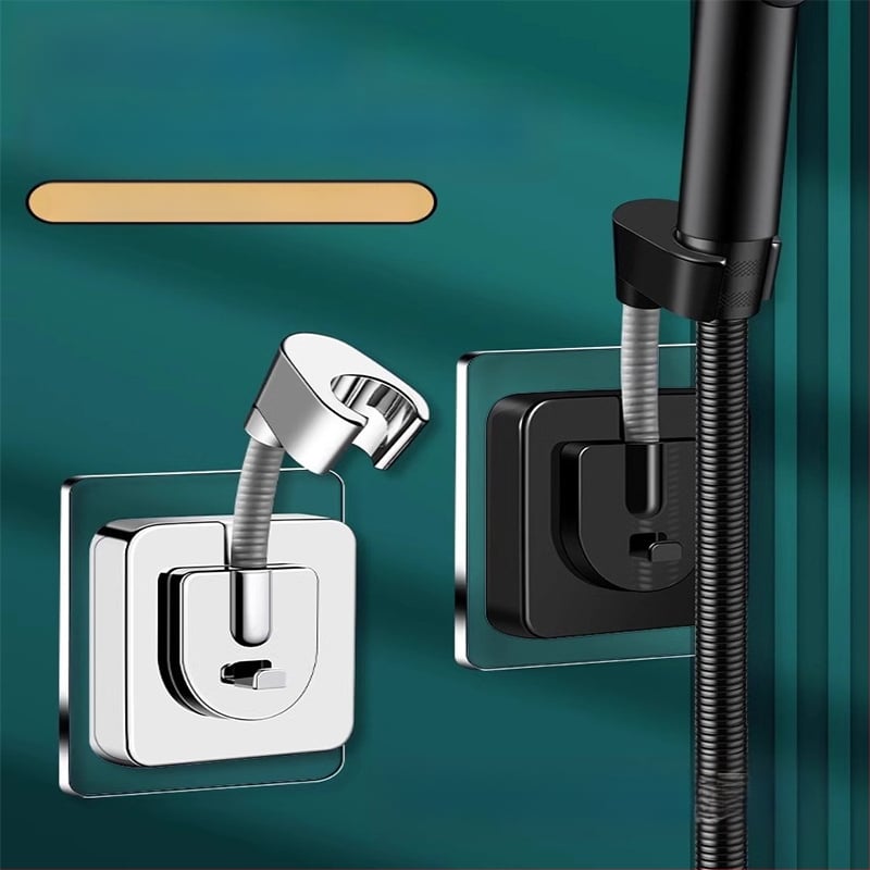 Dušo galvos laikiklis – pagrindas, sienos montavimas be gręžimo, universalus reguliuojamas, ABS medžiaga, elektroplakavimo apdaila, modelis ZJ-01, šiuolaikiškas minimalistinis stilius