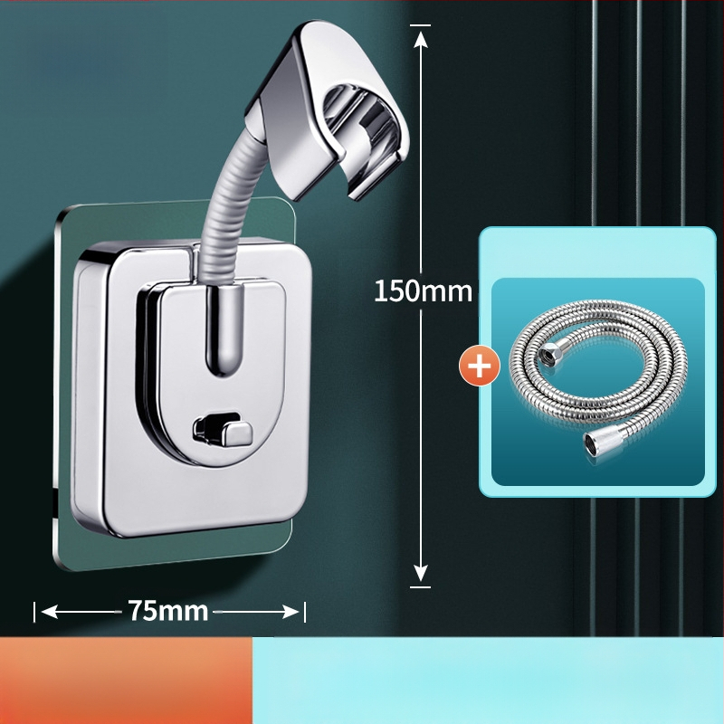 Dušo galvos laikiklis – pagrindas, sienos montavimas be gręžimo, universalus reguliuojamas, ABS medžiaga, elektroplakavimo apdaila, modelis ZJ-01, šiuolaikiškas minimalistinis stilius