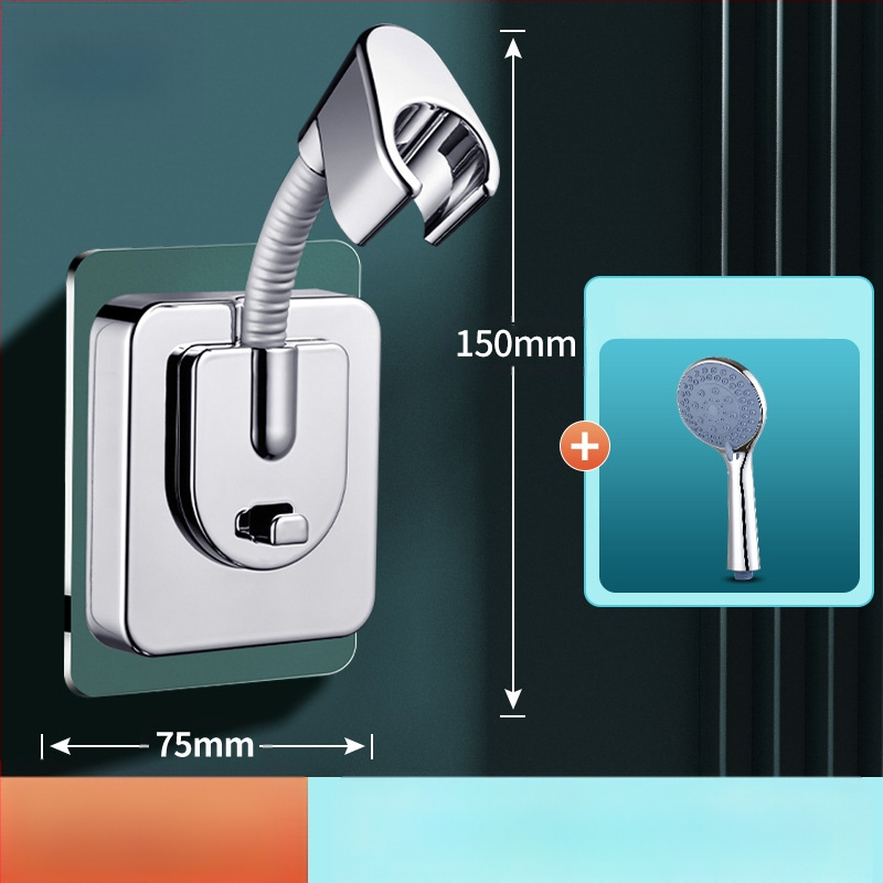 Dušo galvos laikiklis – pagrindas, sienos montavimas be gręžimo, universalus reguliuojamas, ABS medžiaga, elektroplakavimo apdaila, modelis ZJ-01, šiuolaikiškas minimalistinis stilius