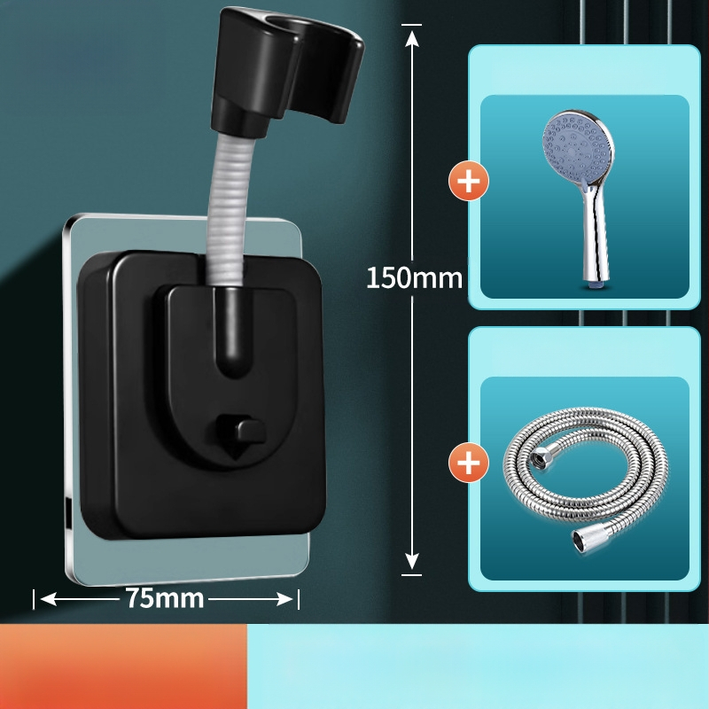 Dušo galvos laikiklis – pagrindas, sienos montavimas be gręžimo, universalus reguliuojamas, ABS medžiaga, elektroplakavimo apdaila, modelis ZJ-01, šiuolaikiškas minimalistinis stilius