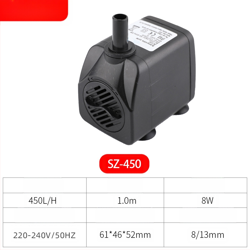 Pompa submersibilă Saiki pentru acvariu – material ABS, debit de apă silențios, stil scufundare, flux de apă ceramică și rășină