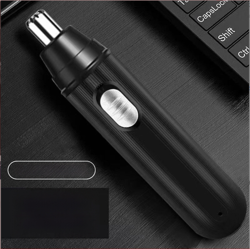 Nosies plaukų skutimo prietaisas, įkraunamas, mažas ir nešiojamas, su nuimamą plaunamą pjovimo galvutę, ABS korpusas.