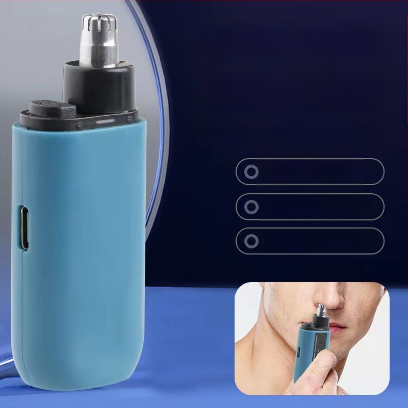 Nosies plaukų skutimo prietaisas, įkraunamas, mažas ir nešiojamas, su nuimamą plaunamą pjovimo galvutę, ABS korpusas.