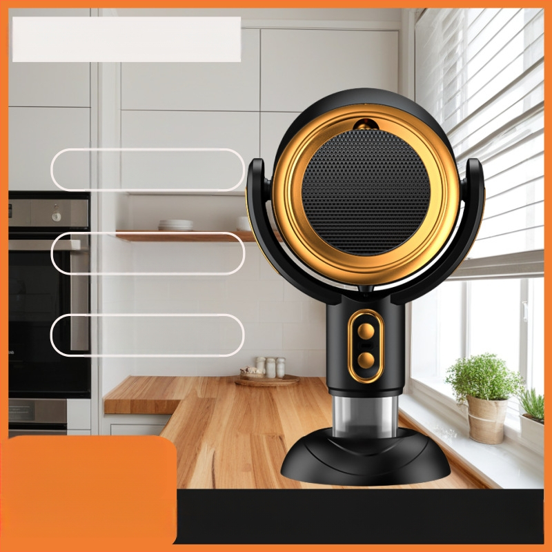 Настолна преносима кухненска качулка за домашна употреба, нисък шум ≤40 dB, обем на изпускане 4,8 м³/мин, мощност <150 W, размери 21×15×35 cm.