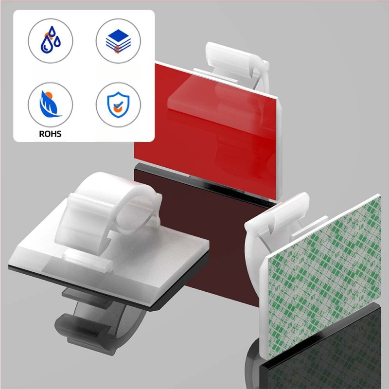 Клип за кабели и органайзер за проводници - модел Wire buckle; материал: найлонов плат; самозалепващ; подходящ за кола, настолен компютър, офис и осветление