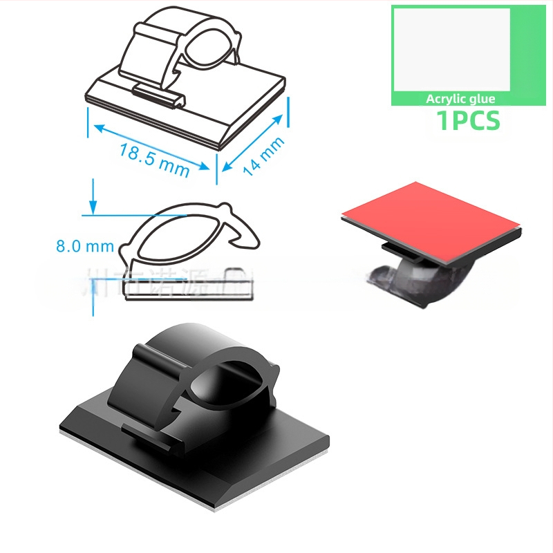 Клип за кабели и органайзер за проводници - модел Wire buckle; материал: найлонов плат; самозалепващ; подходящ за кола, настолен компютър, офис и осветление