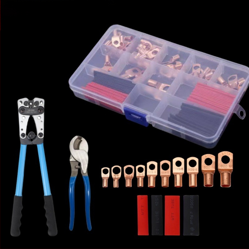 Комплект терминали: 100 bare terminals, 50 crimp terminals и 50 heat shrink tubes, общо 260 бр.