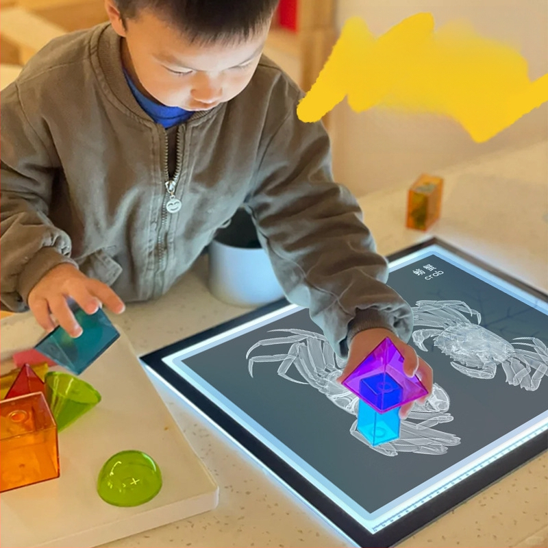 Jucărie educațională Montessori-Reggio cu lumină și umbră, inel DIY cu raze X, pentru sugari 0–3 ani, colț științific pentru fete