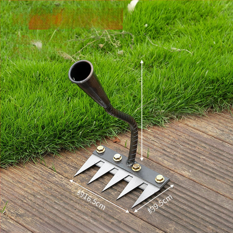 Sodo grėblių ir kultivatoriaus rinkinys – mangano plienas, penkių dantų dizainas, daugiakomponentis įrankis, žemės atpalaidavimas ir piktžolių ravėjimas