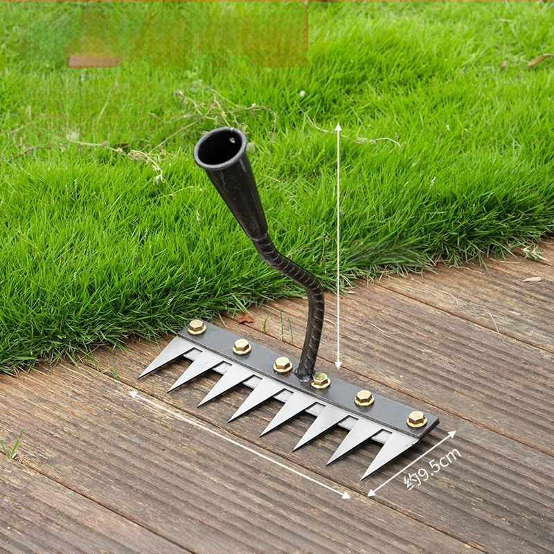 Sodo grėblių ir kultivatoriaus rinkinys – mangano plienas, penkių dantų dizainas, daugiakomponentis įrankis, žemės atpalaidavimas ir piktžolių ravėjimas