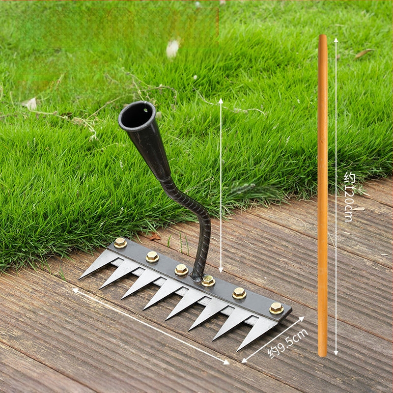 Sodo grėblių ir kultivatoriaus rinkinys – mangano plienas, penkių dantų dizainas, daugiakomponentis įrankis, žemės atpalaidavimas ir piktžolių ravėjimas