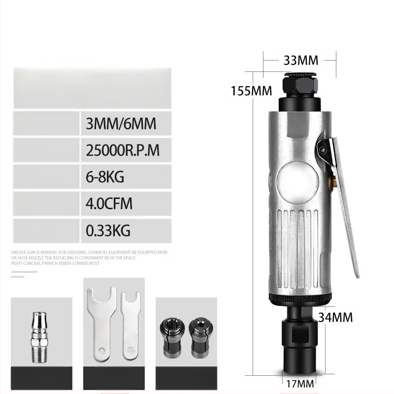 Пневматична машина за гравиране и шлайфане със ъглов накрайник, компактна въздушна шлайфмашина за полиране