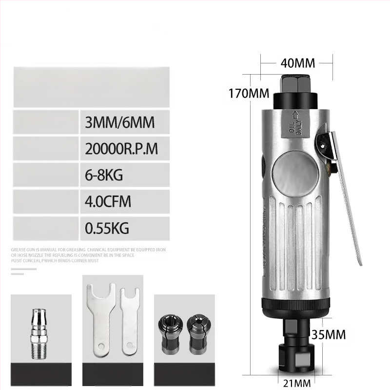 Пневматична машина за гравиране и шлайфане със ъглов накрайник, компактна въздушна шлайфмашина за полиране