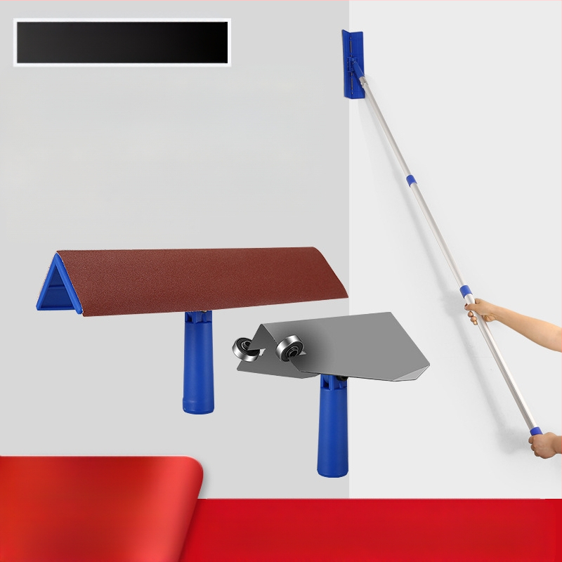 Teleskopinis glaisto laikiklis iš aliuminio lydinio, su Velcro pagrindu, sausam glaisto šlifavimui ant lygių sienų