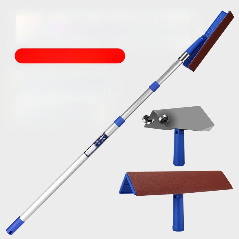 Teleskopinis glaisto laikiklis iš aliuminio lydinio, su Velcro pagrindu, sausam glaisto šlifavimui ant lygių sienų