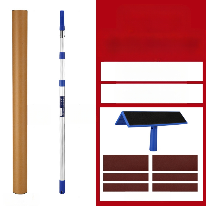 Teleskopinis glaisto laikiklis iš aliuminio lydinio, su Velcro pagrindu, sausam glaisto šlifavimui ant lygių sienų