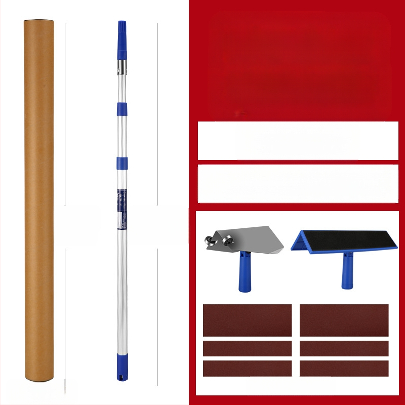 Teleskopinis glaisto laikiklis iš aliuminio lydinio, su Velcro pagrindu, sausam glaisto šlifavimui ant lygių sienų